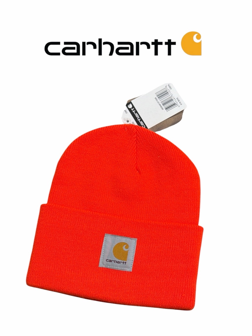 Carhartt A18 Blaze Bright Orange Cuffed Beanie